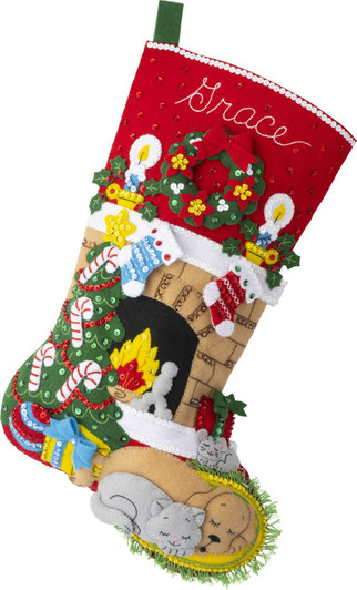 Bucilla Felt Applique Stocking Kit | Holiday Hearth