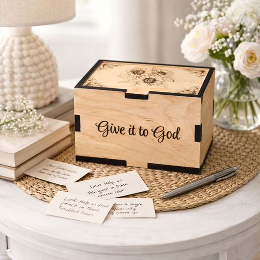 Customizable Small God Box | Prayer & Worry Box | Sunflowers