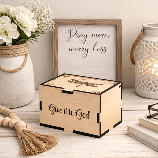 Personalized Dragonfly Prayer Box (God Box) - Small