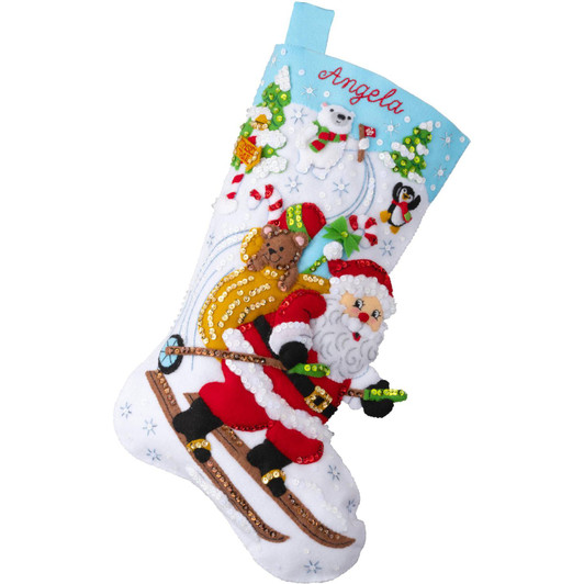 Bucilla Santa's Alpine Fun Felt Applique Stocking Kit