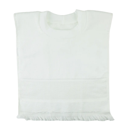 DMC Charles Craft White Velour Pullover Bib Cross Stitch Blank