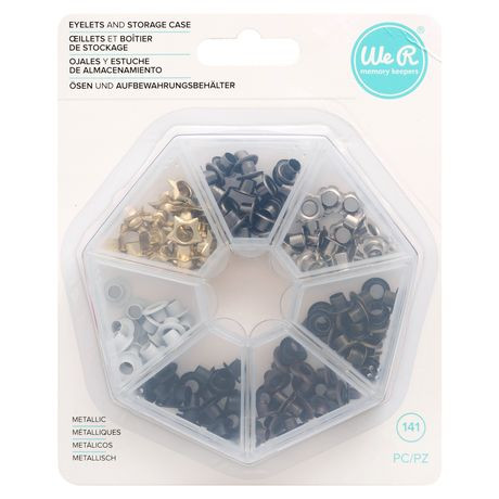 We R Makers Metallic Eyelets With Storage Case 140/Pkg