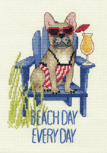 Dimensions Beach Day Dog Counted Cross Stitch Kit