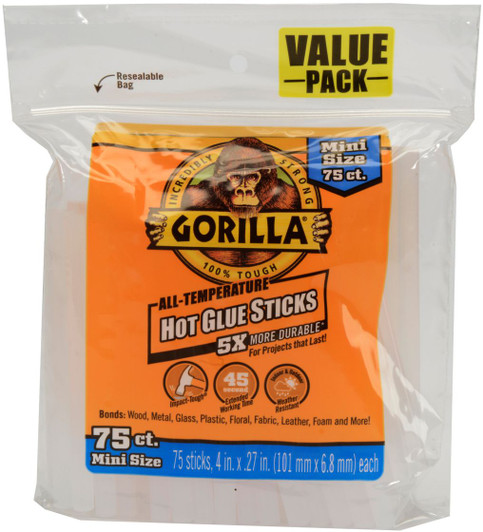 Gorilla All-Temperature Mini Hot Glue Sticks 75/Pkg