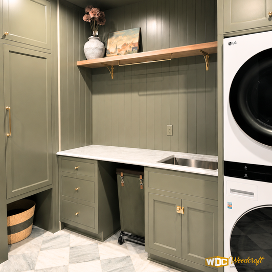 Custom Laundry Room with Built-In Lockers, Utility Sink & Storage