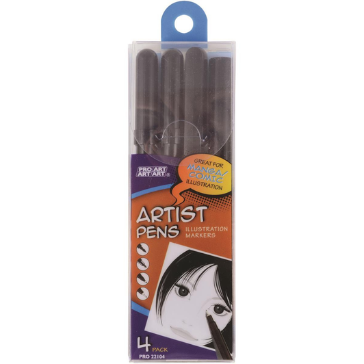 Pro Art Markers Illustrator Set Black 4pc