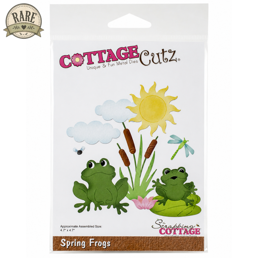 Cottage Cutz Spring Frogs Metal Cutting Die *Rare