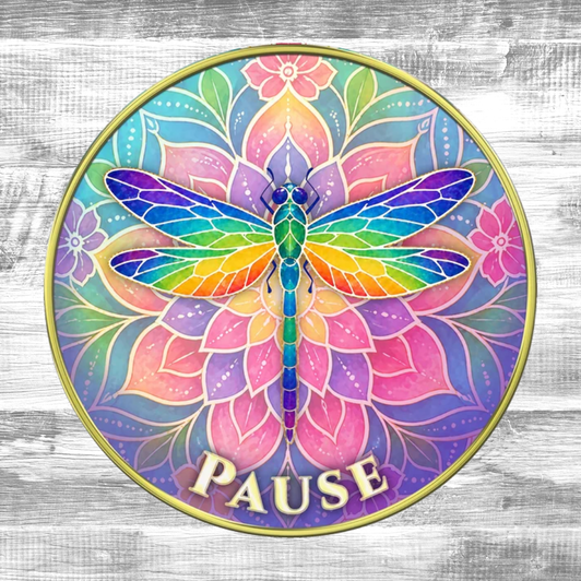 Dragonfly  - "Pause, Shift Your Perspective" Coin Medallion