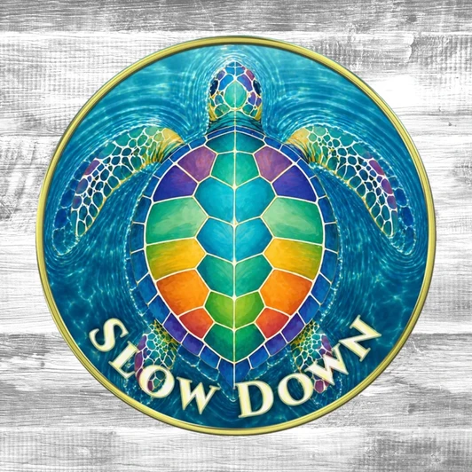 Sea Turtle  - "Slow Down, Take Your Time" Coin Medallion