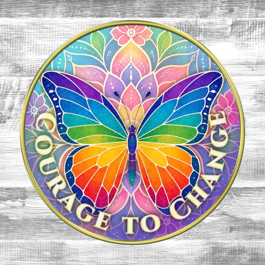 Butterfly - Courage to Change Affirmation Coin