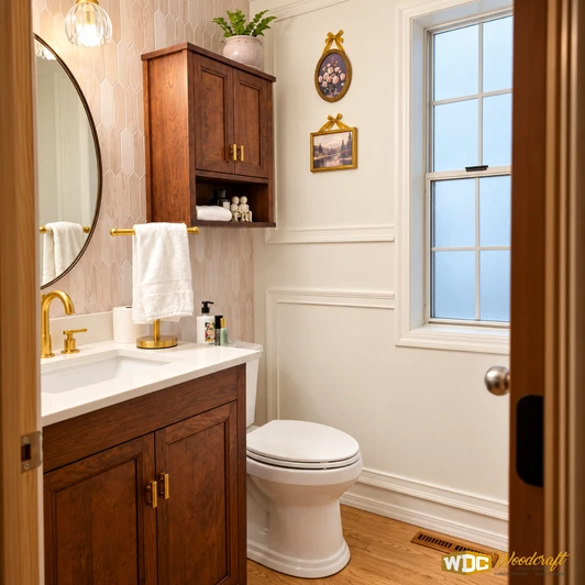 Bathroom Remodel - Classic Elegance with Custom Wood Cabinetry