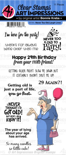 Art Impressions Never Too Old Laugh Lines Clear Stamps