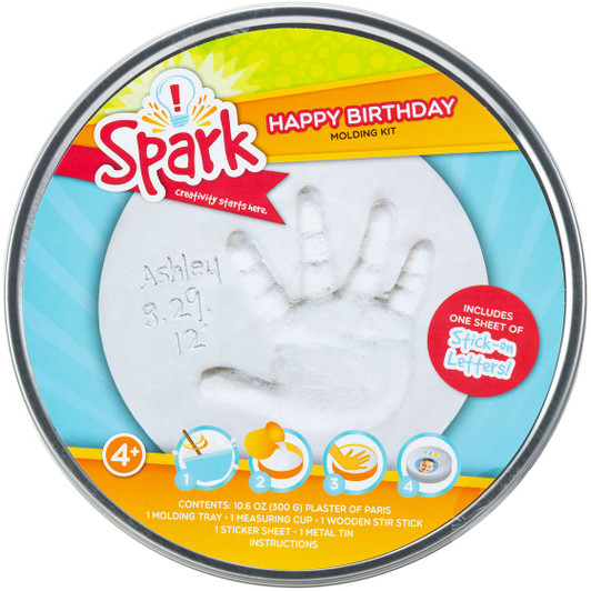 Colorbok Spark Happy Birthday Round Plaster Tin