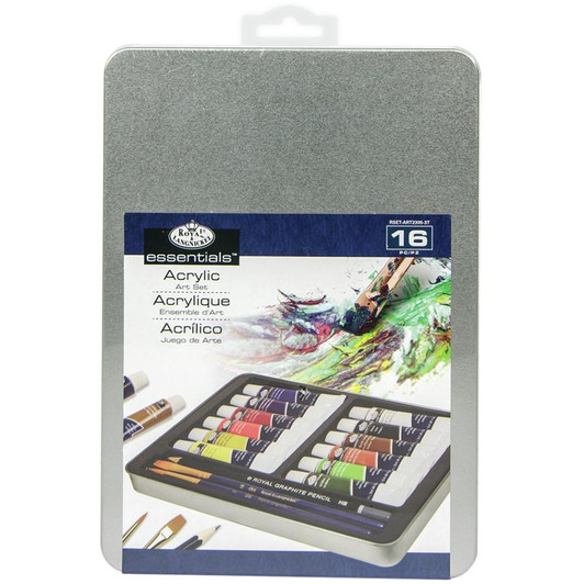 Royal Langnickel Acrylic Paint Art Kit With Tin 16/Pkg