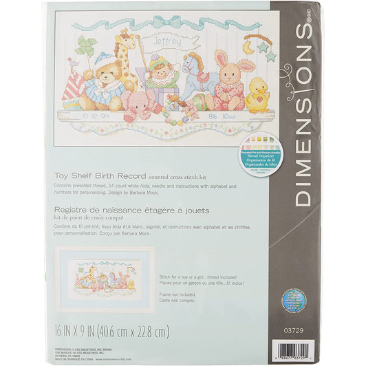 Dimensions Counted Cross Stitch Kit - Toy Shelf Birth Record