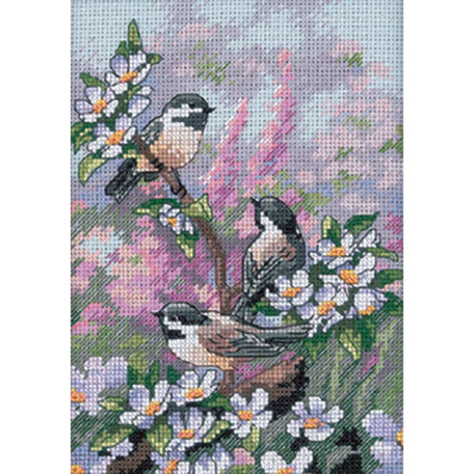 Dimensions/Gold Petite Counted Cross Stitch Kit - Chickadees In Spring