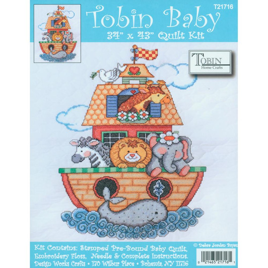 Tobin Stamped Cross Stitch Quilt Kit - Noah's Ark