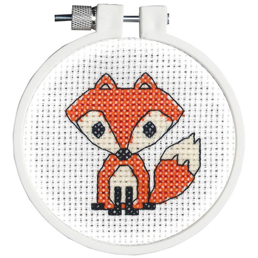 Kid Stitch Mini Counted Cross Stitch Kit - Fox