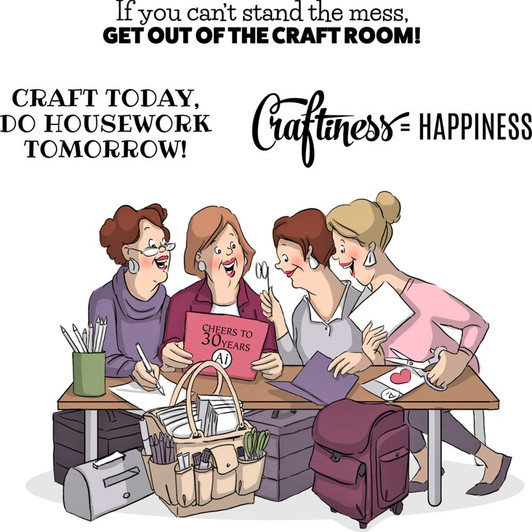 Art Impressions Girlfriends Clear Stamps - Crafty Girls Set