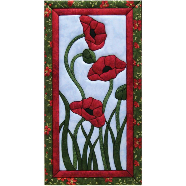 Quilt Magic Trio of Poppies No Sew Wall Hanging Kit