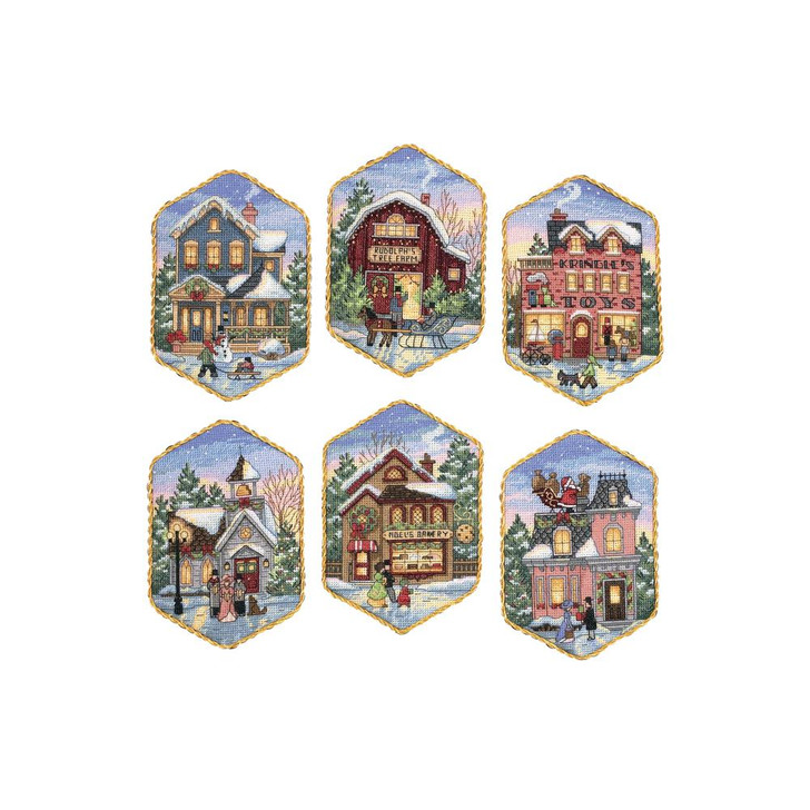Dimensions Counted Cross Stitch Kit - Christmas Village Ornaments