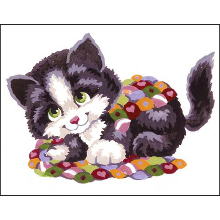 Collection D'Art Stamped Needlepoint Kit - Patchwork Kitten