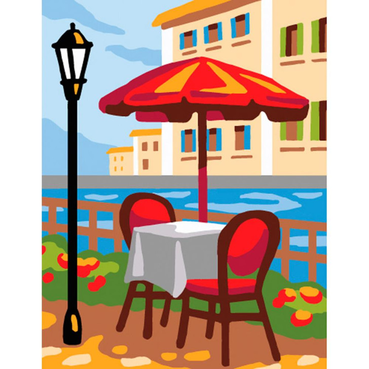 Collection D'Art Stamped Needlepoint Kit - Summer Cafe