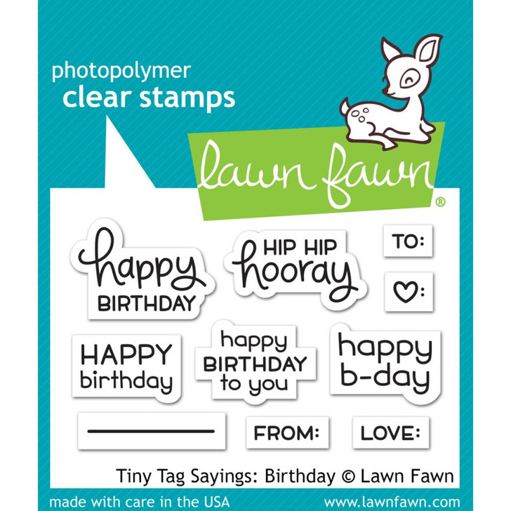 Lawn Fawn Tiny Tag Sayings: Birthday Clear Stamps