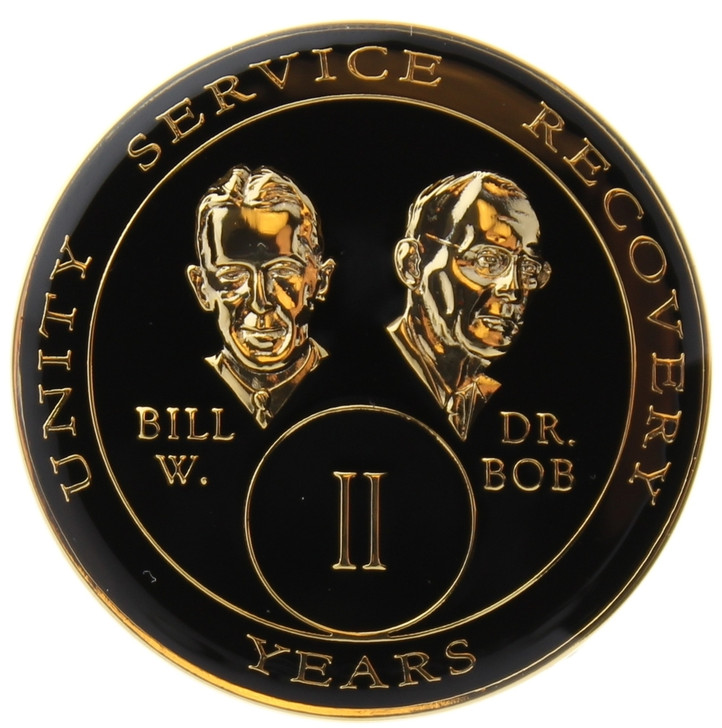 Alcoholics Anonymous (AA) Anniversary Coin – "Founders"  Black Sobriety Medallion
