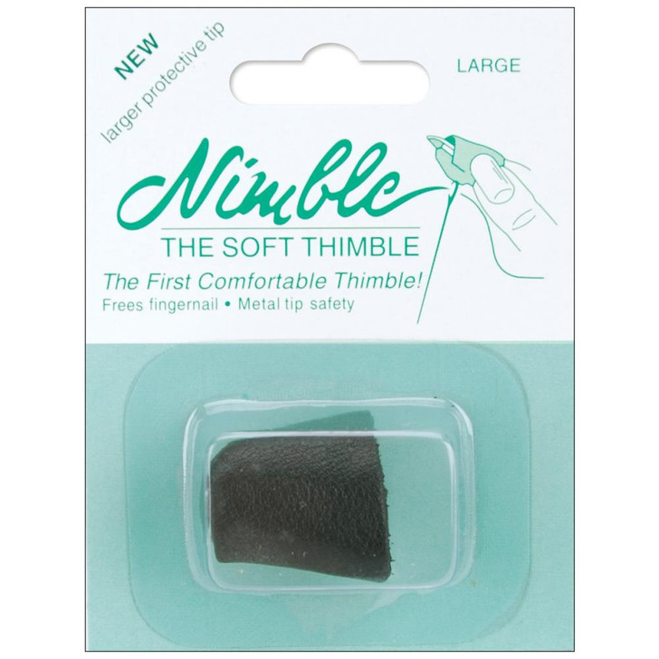 Leather Nimble Thimble W/Metal Tip - Large