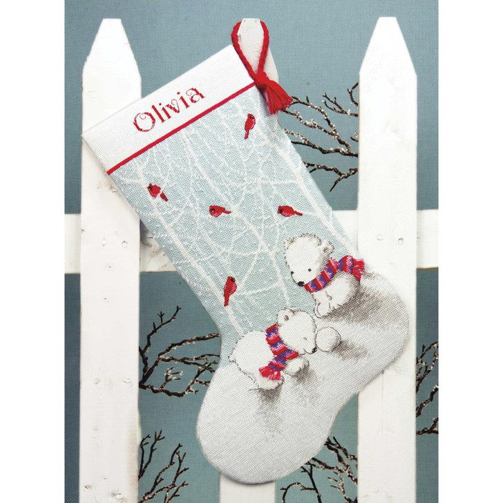 Dimensions Snow Bears Counted Cross Stitch Stocking Kit