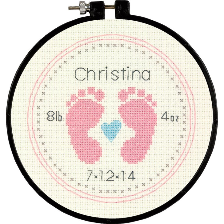 Dimensions Baby Footprints Learn-A-Craft Counted Cross Stitch Kit