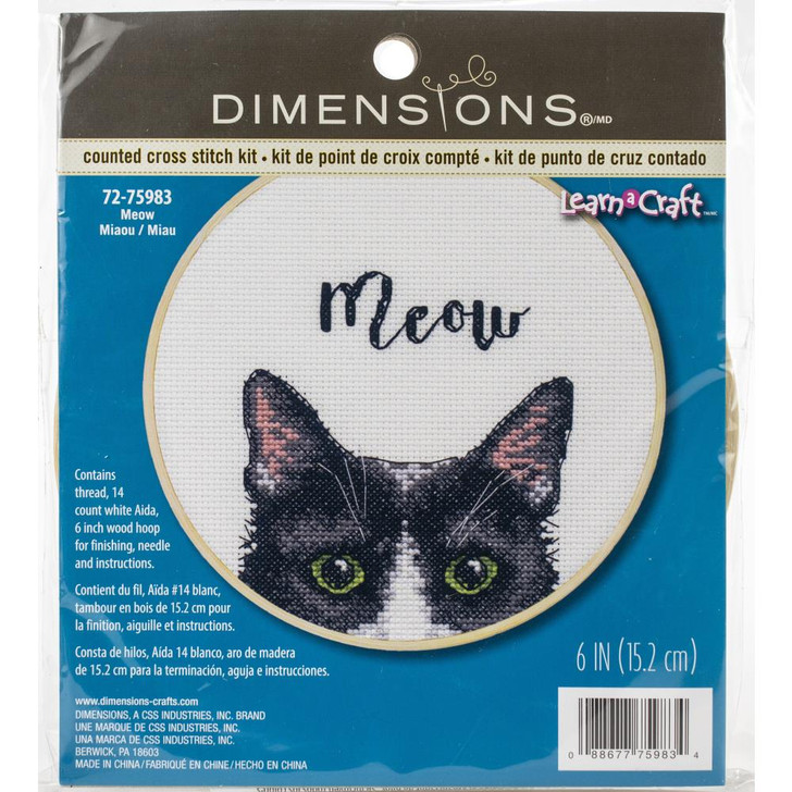 Dimensions Meow Learn-A-Craft Counted Cross Stitch Kit