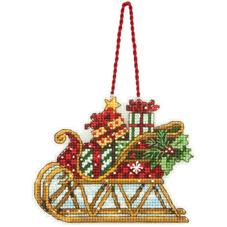 Dimensions Counted Cross Stitch Ornament Kit - Sleigh by Susan Winget