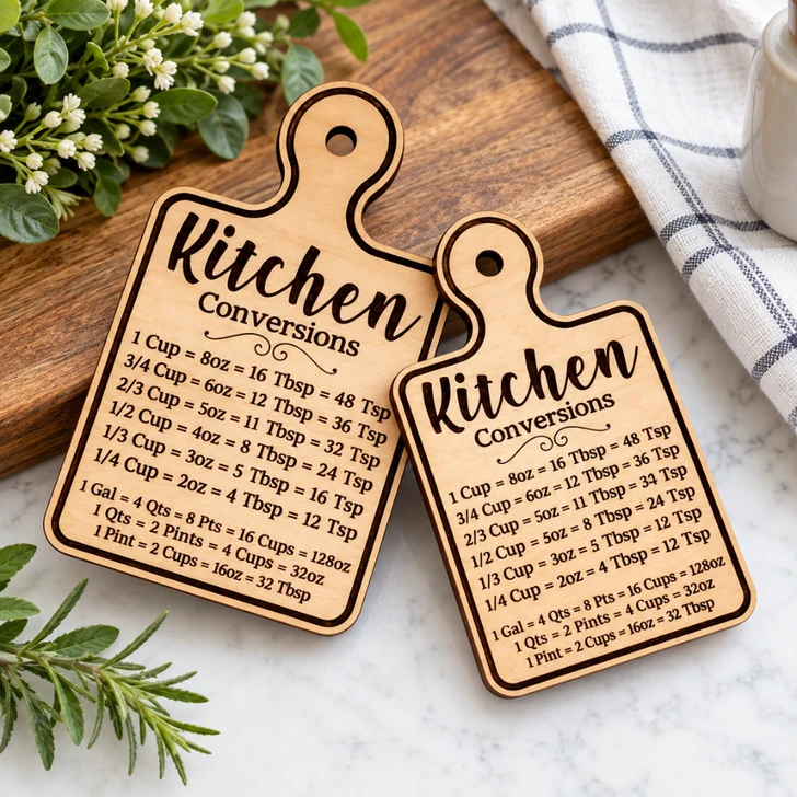 Cutting Board Conversion Magnet: Laser Engraved Kitchen Refrigerator Magnet