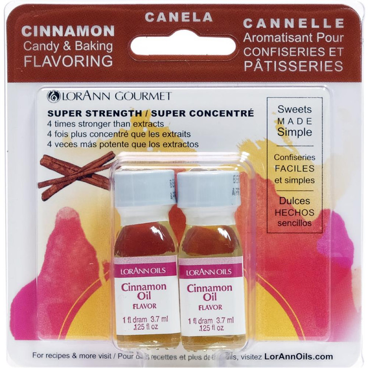 Lorann Oils Cinnamon Candy & Baking Flavoring .125oz 2/Pkg