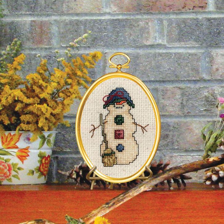 Janlynn Bashful Snowman Mini Counted Cross Stitch Kit