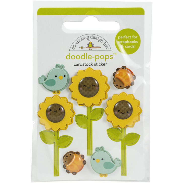 Doodlebug Doodle-Pops Sunflowers 3D Stickers