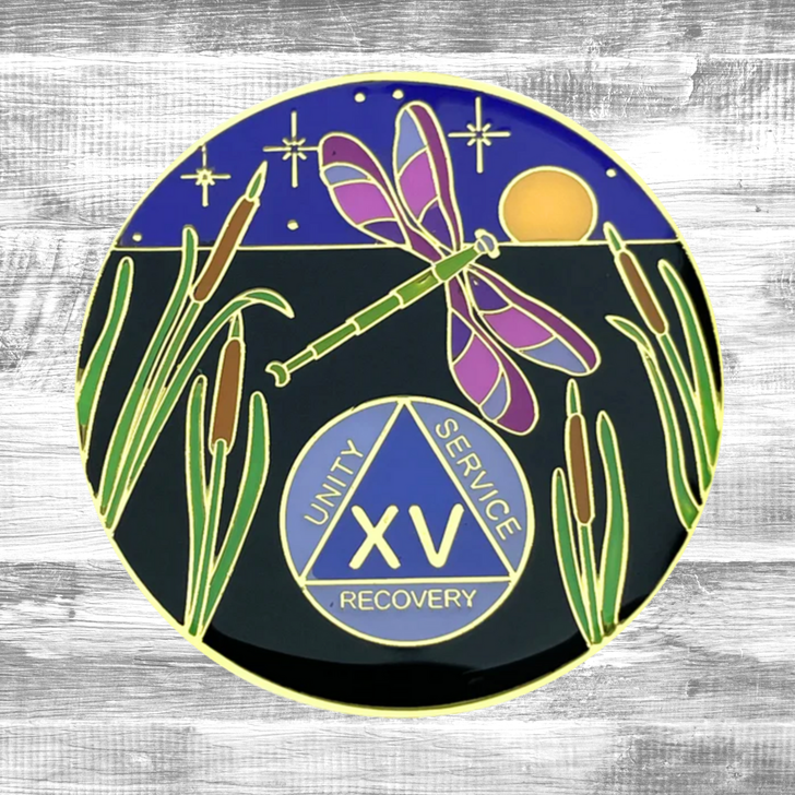 AA Dragonfly Sobriety Anniversary Coin