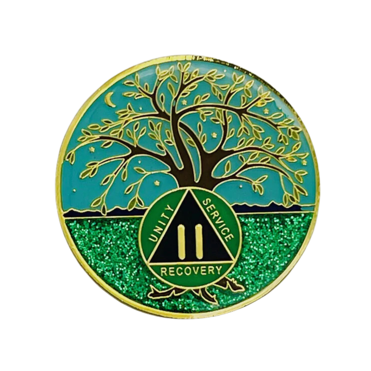 AA Tree of Life Sobriety Anniversary Coin