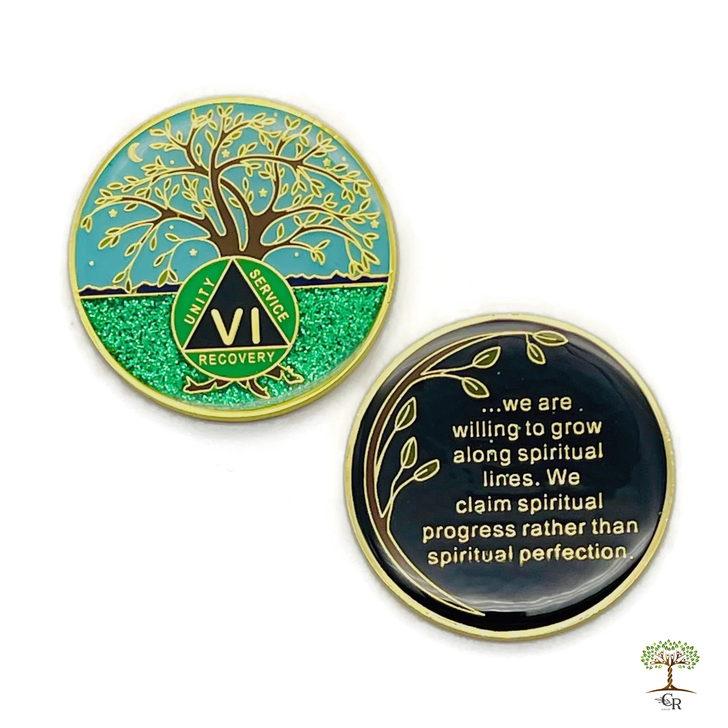 AA Tree of Life Sobriety Anniversary Coin