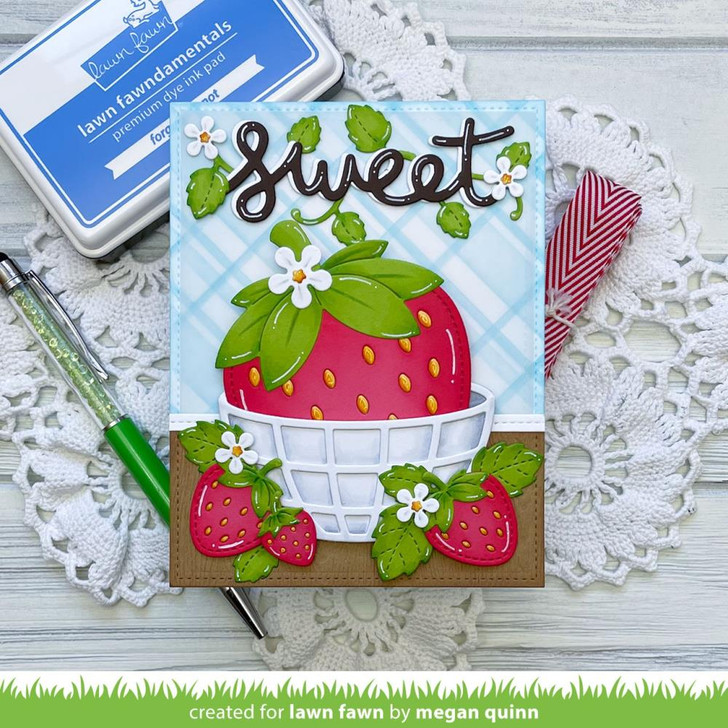 Lawn Cuts Custom Craft Die ~ Outside In Stitched Strawberry