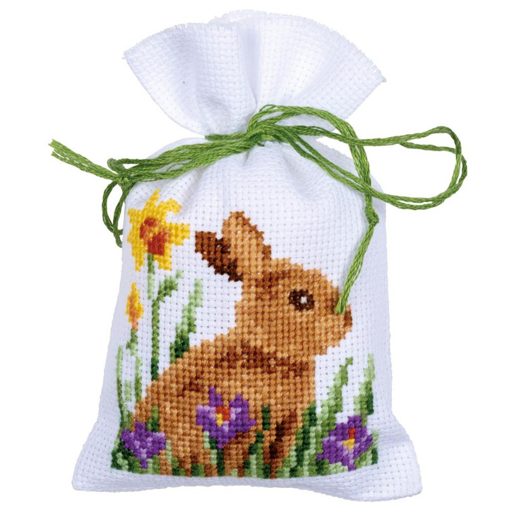 Vervaco Counted Cross Stitch Sachet Bags Kit 3/Pkg | Rabbits With Chicks