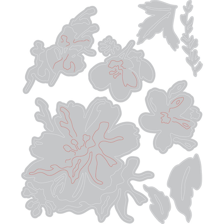 Sizzix Thinlits Dies By Tim Holtz 8/Pkg | Brushstroke Flowers #2