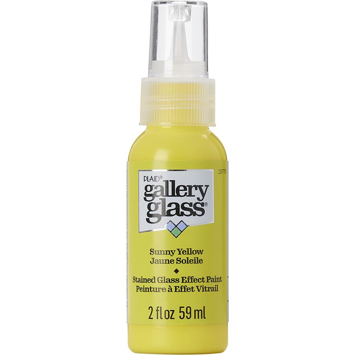 Plaid Gallery Glass Paint 2oz | Sunny Yellow