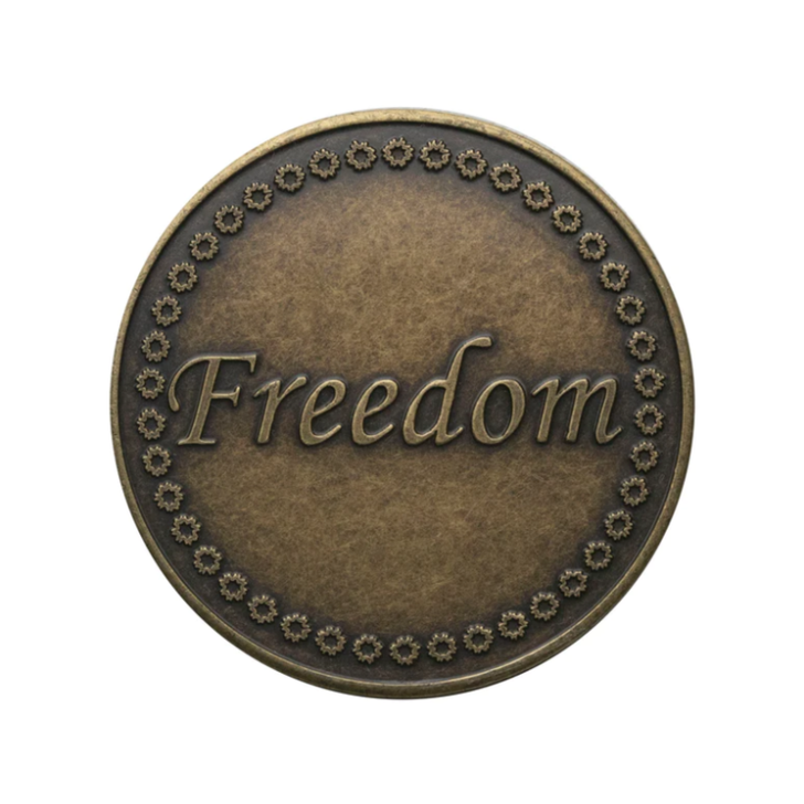 Alcoholics Anonymous AA Freedom Affirmation Coin – Bronze Sobriety Medallion