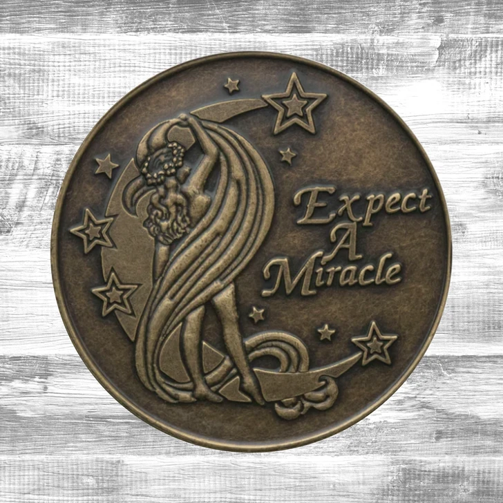 Alcoholics Anonymous AA Expect a Miracle – Bronze Sobriety Medallion