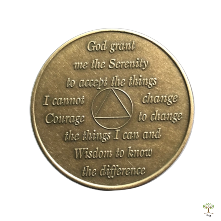 Alcoholics Anonymous AA Month Anniversary Coin - Bronze Sobriety Medallion