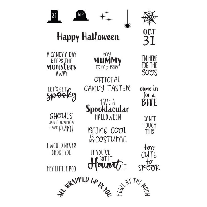 Spellbinders Clear Acrylic Stamps | Boo Dance Party Sentiments