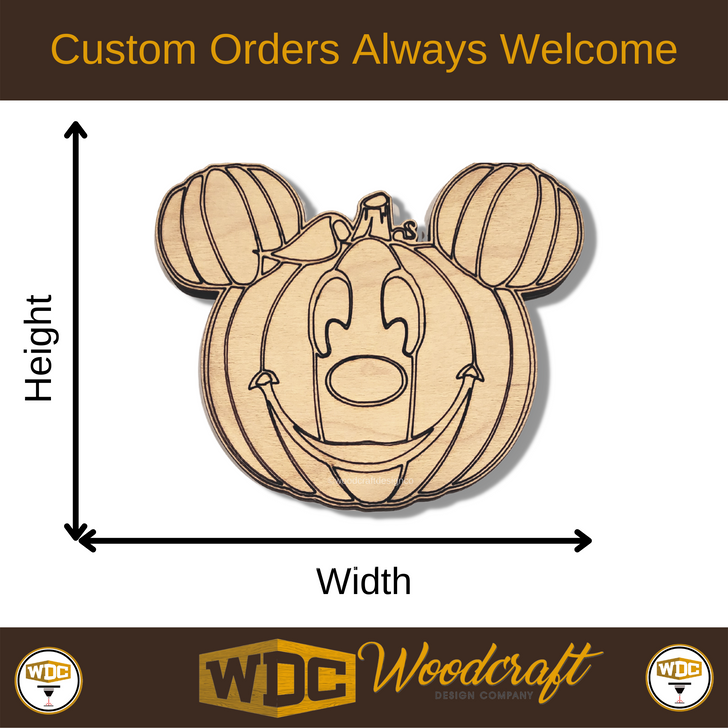 Wood Cutout | Mickey Mouse Inspired Jack-O-Lantern Head